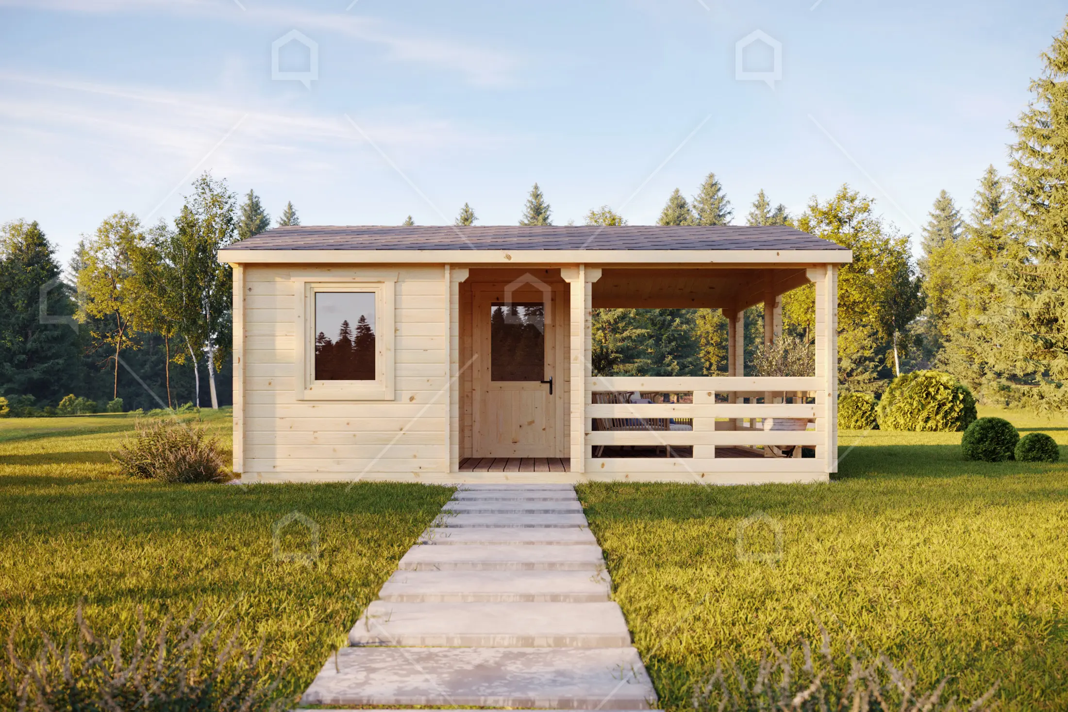 Casa prefabricada Cabaña de madera con porche Ladoga de Maestro Casas · imagen 2