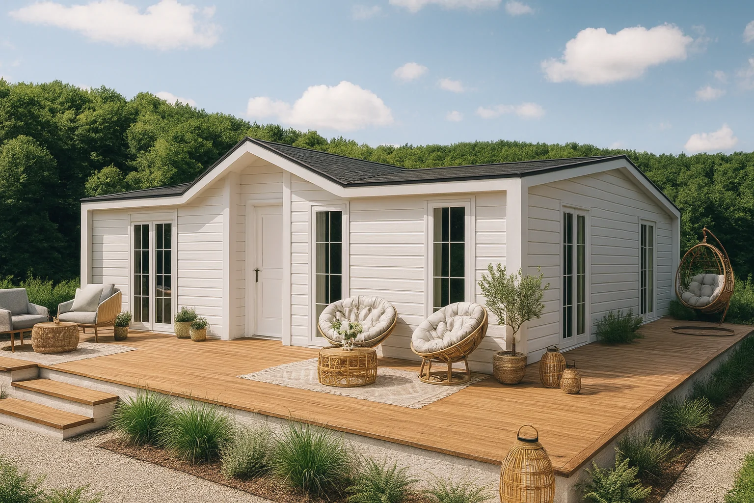 Casa prefabricada Casa móvil de madera Camelot 70 m² de Alucasa