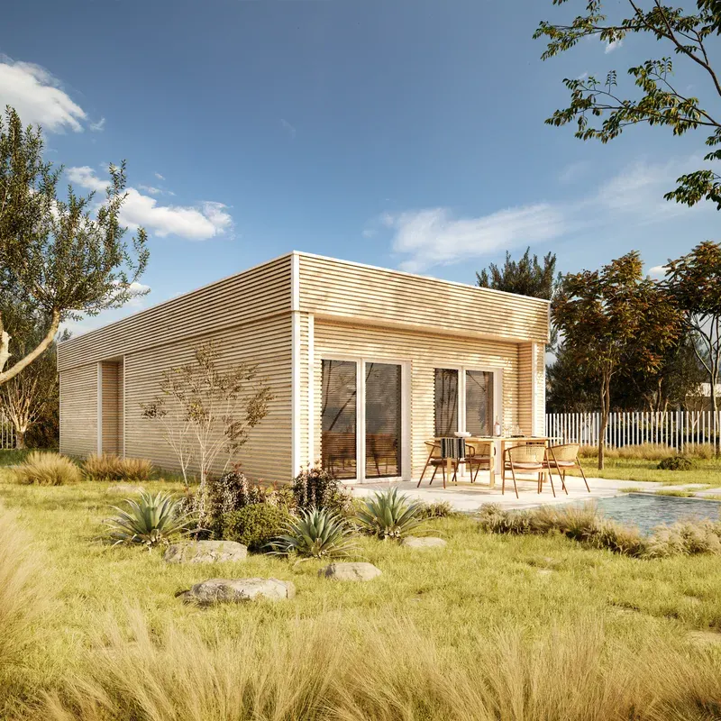 Casa prefabricada de madera modelo Varsovia 79 de AM Prefabricadas