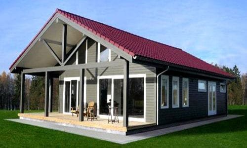 Casa prefabricada de madera Irrueta con porche de Casas de Madera Daype