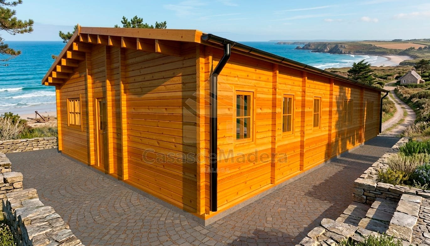 Casa prefabricada de madera en kit, modelo Casares de Casas de Madera Málaga