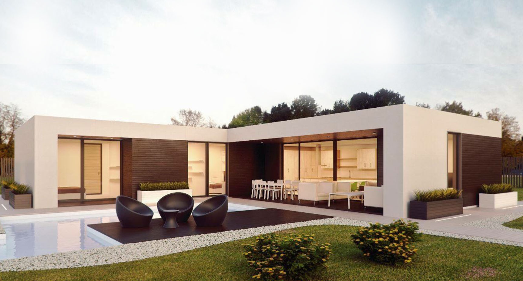 Casa prefabricada Casa de madera Óscar 101 m² de Casas de Madera Yustas