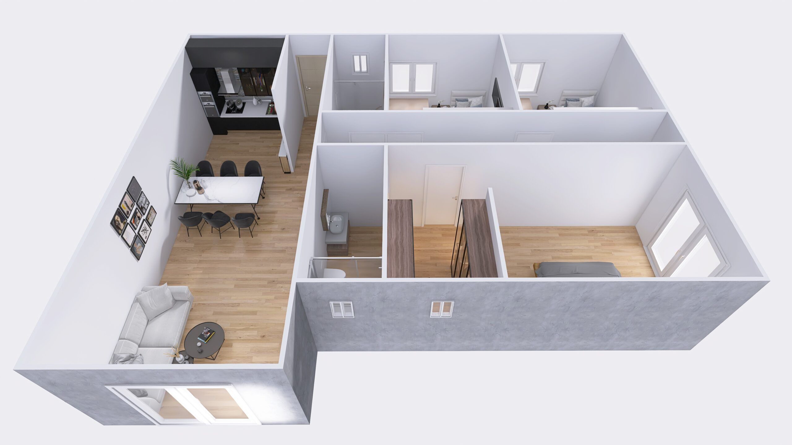 Vivienda L de 12 metros de fachada