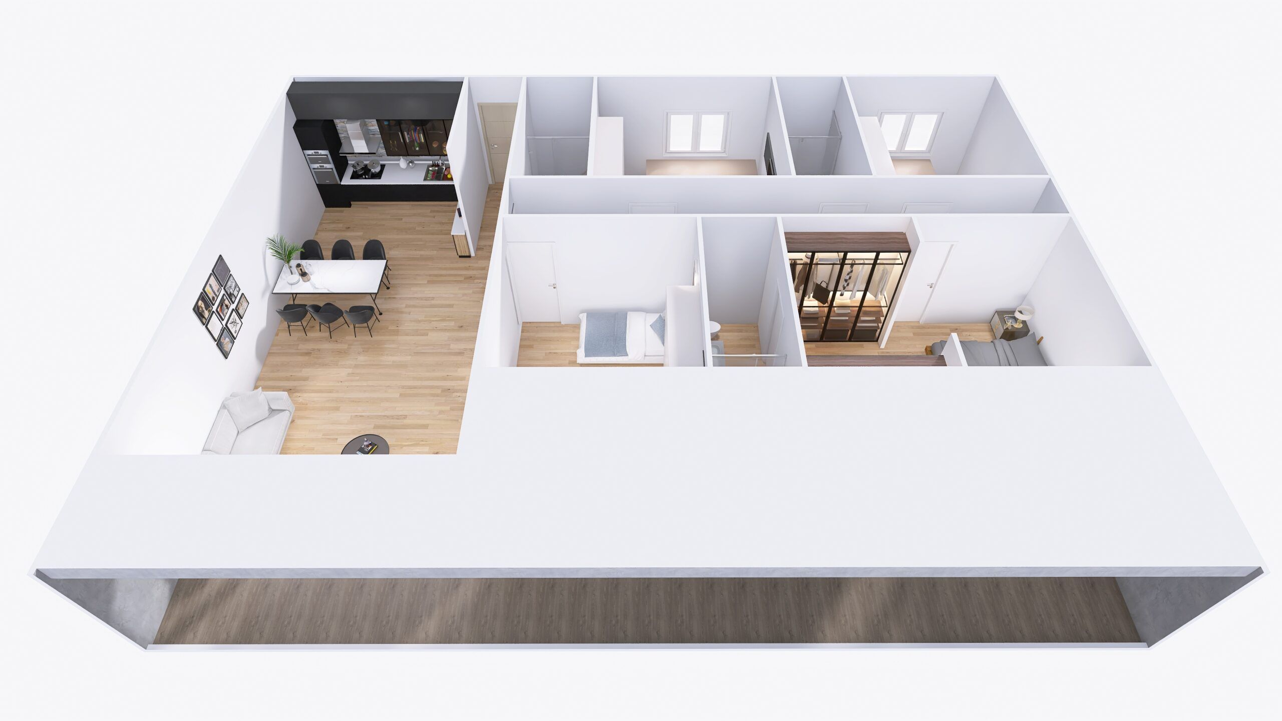 Casa prefabricada Vivienda L de 15 metros de fachada de Casas Prefabricadas de Hormigón RM