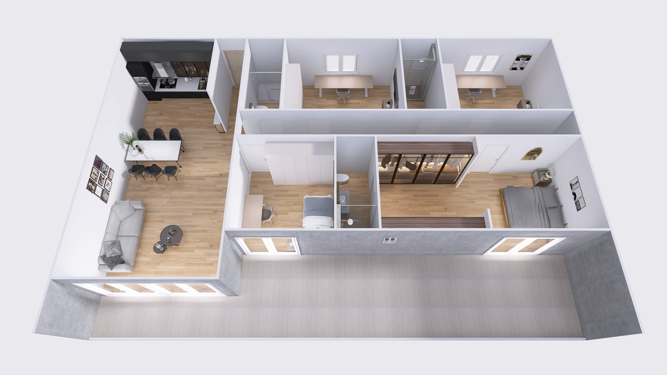 Casa prefabricada Vivienda L de 17 metros de fachada de Casas Prefabricadas de Hormigón RM
