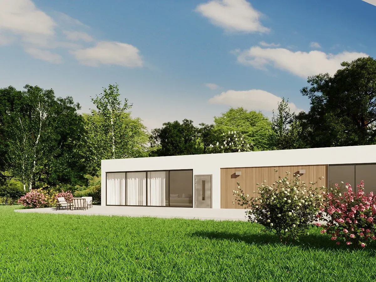 Casa prefabricada de acero Serie 150 de planta baja de Cases Caliu
