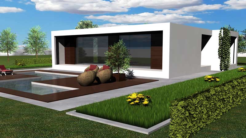 Casa prefabricada Casa de hormigón Patio 175 m² de Construcciones ALC