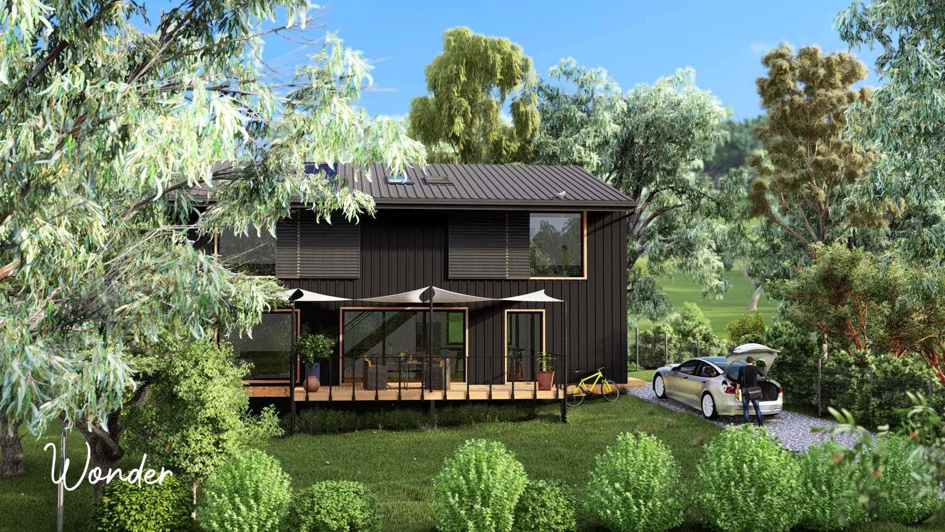 Casa prefabricada Casa sostenible de madera Wonder, 135 m² de ecokit