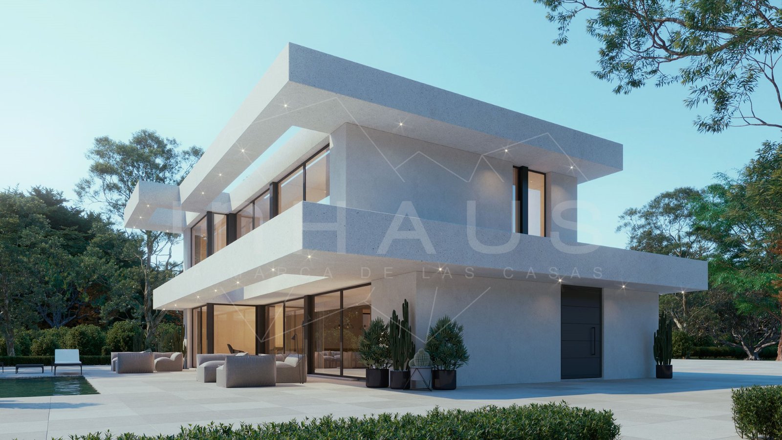 Betonfertighaus mit Auskragungen, Modell Denia