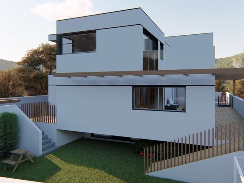 Casa prefabricada Casa modular de madera de dos plantas con terraza de Just Modular