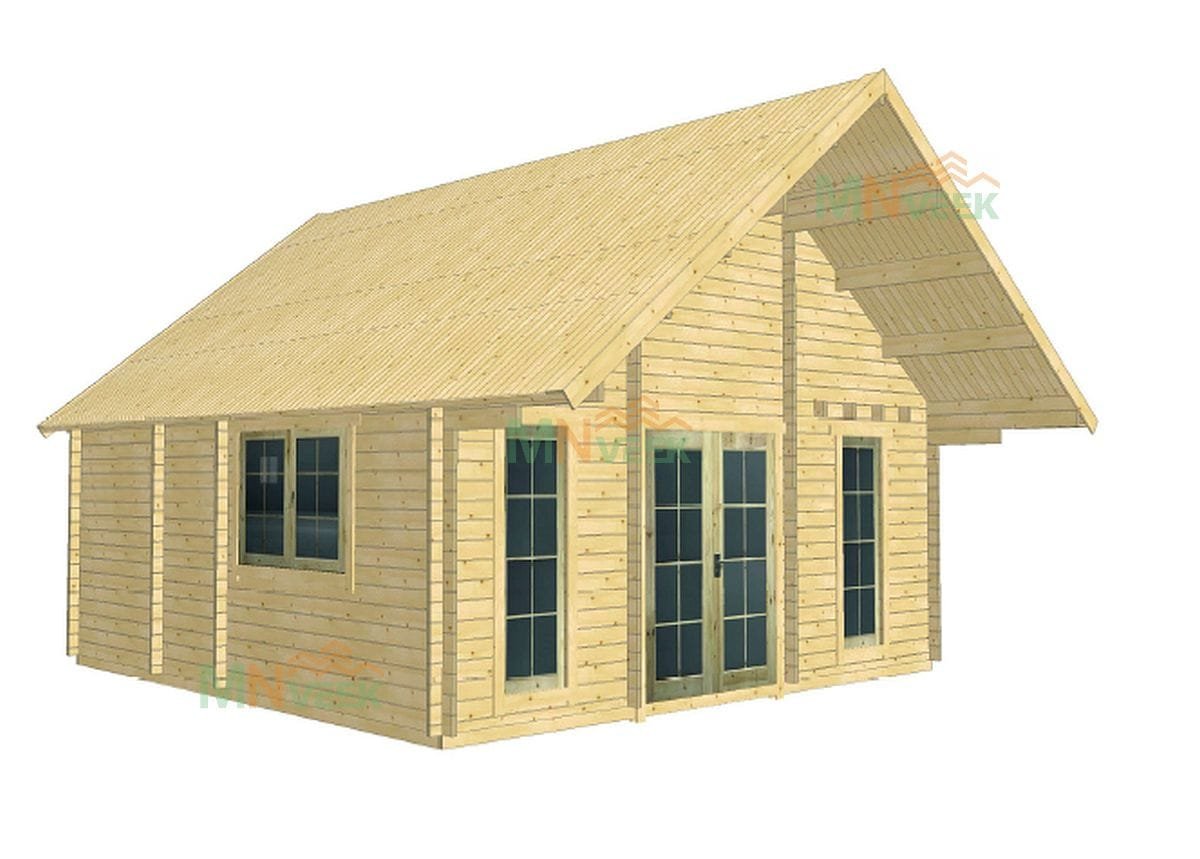 Casa prefabricada Bungalow de madera con altillo, modelo Vigo, 58 m² de MNVEEK