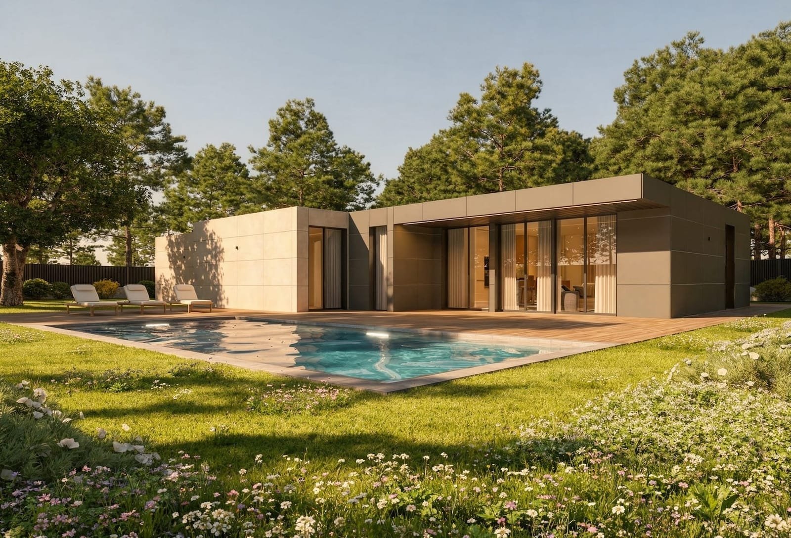 Casa prefabricada modular Orion para parcela alargada de Moodul