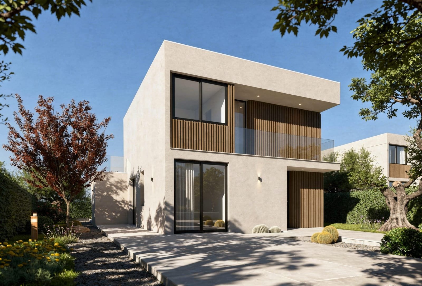 Casa prefabricada modular Tessa de dos plantas con terraza de Moodul