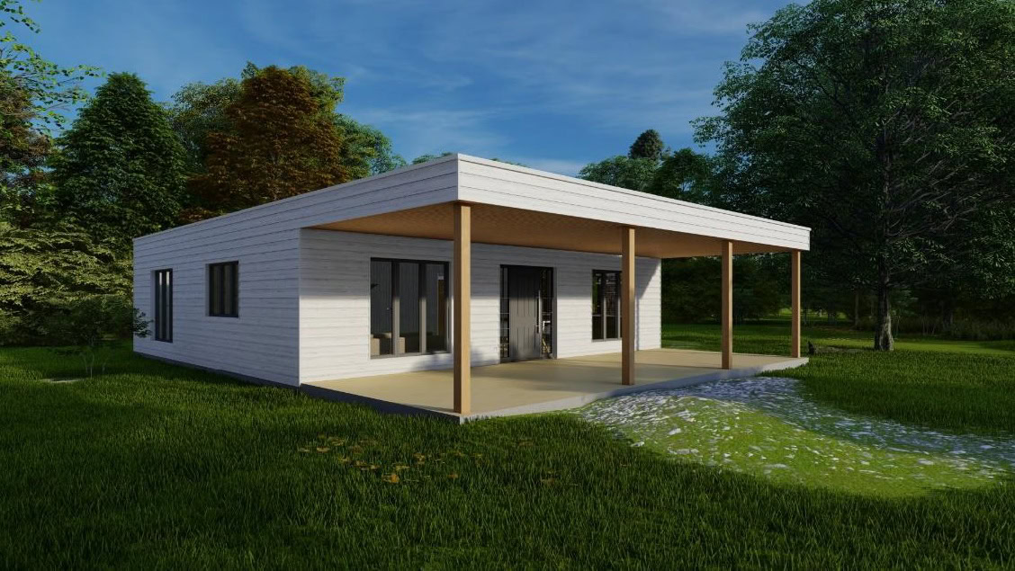 Casa prefabricada Casa prefabricada de madera 100 m² (cubierta plana) de Nebreda Modula