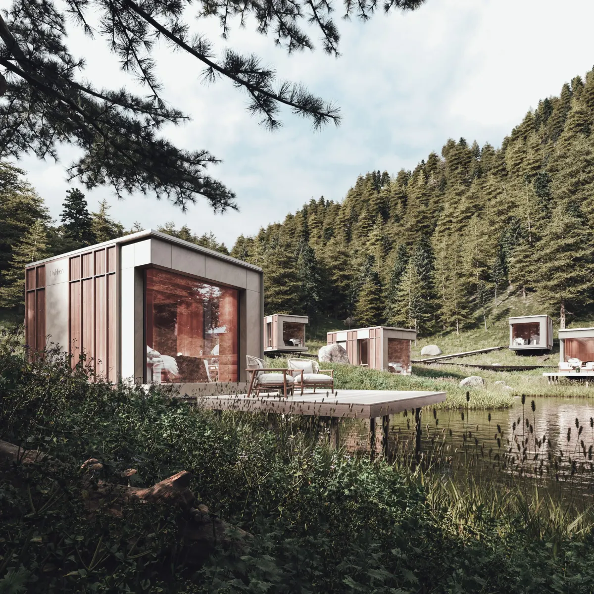 Casa prefabricada Cabaña prefabricada de madera NKN-18 para glamping de Nokken