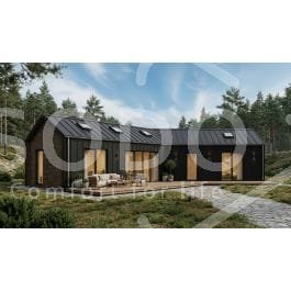 Casa prefabricada de madera Luma-60 MAX en ángulo de SODO Casa