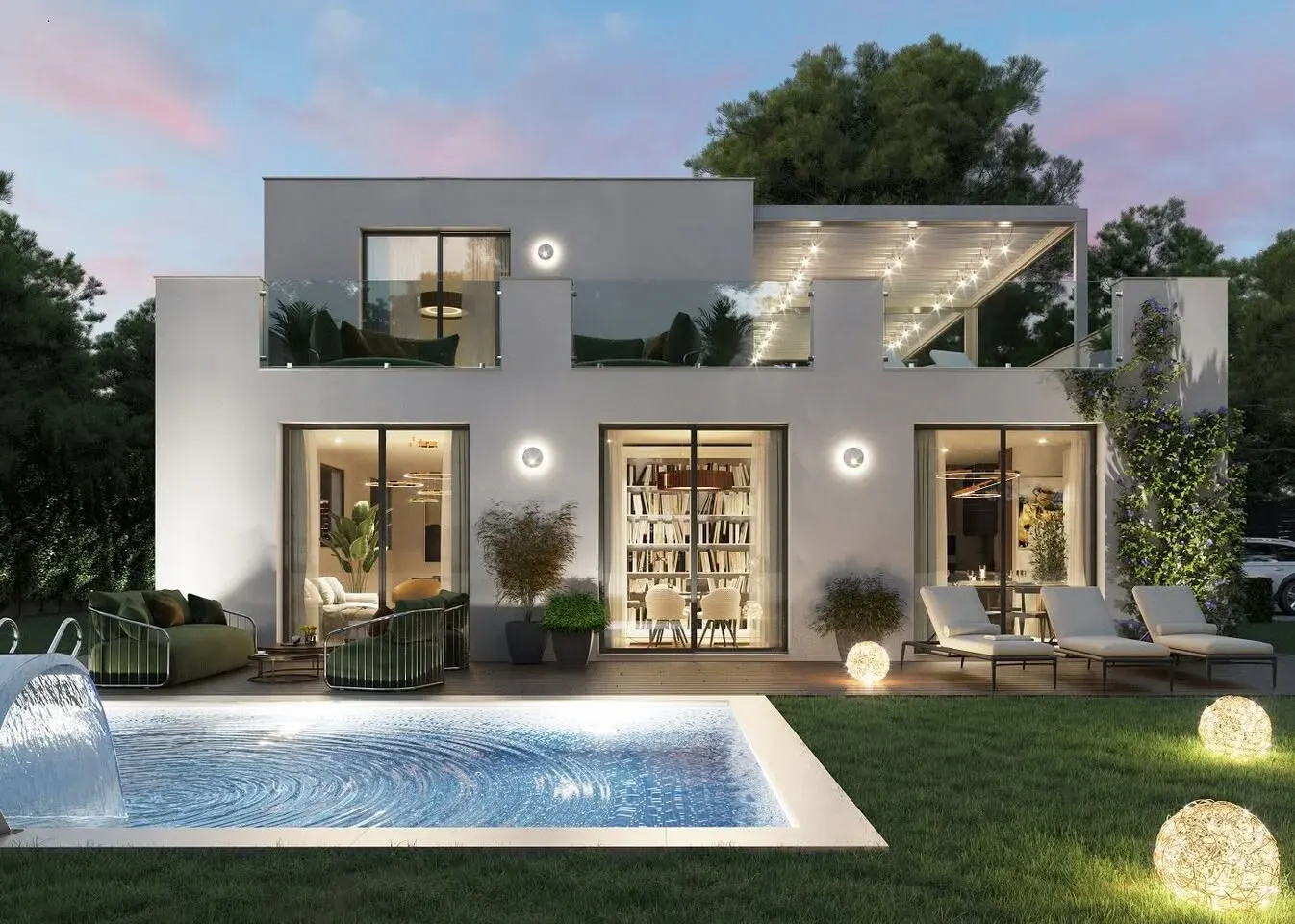 Casa prefabricada de acero Steel Framing 240 de dos plantas de Steel-Wood Construcciones