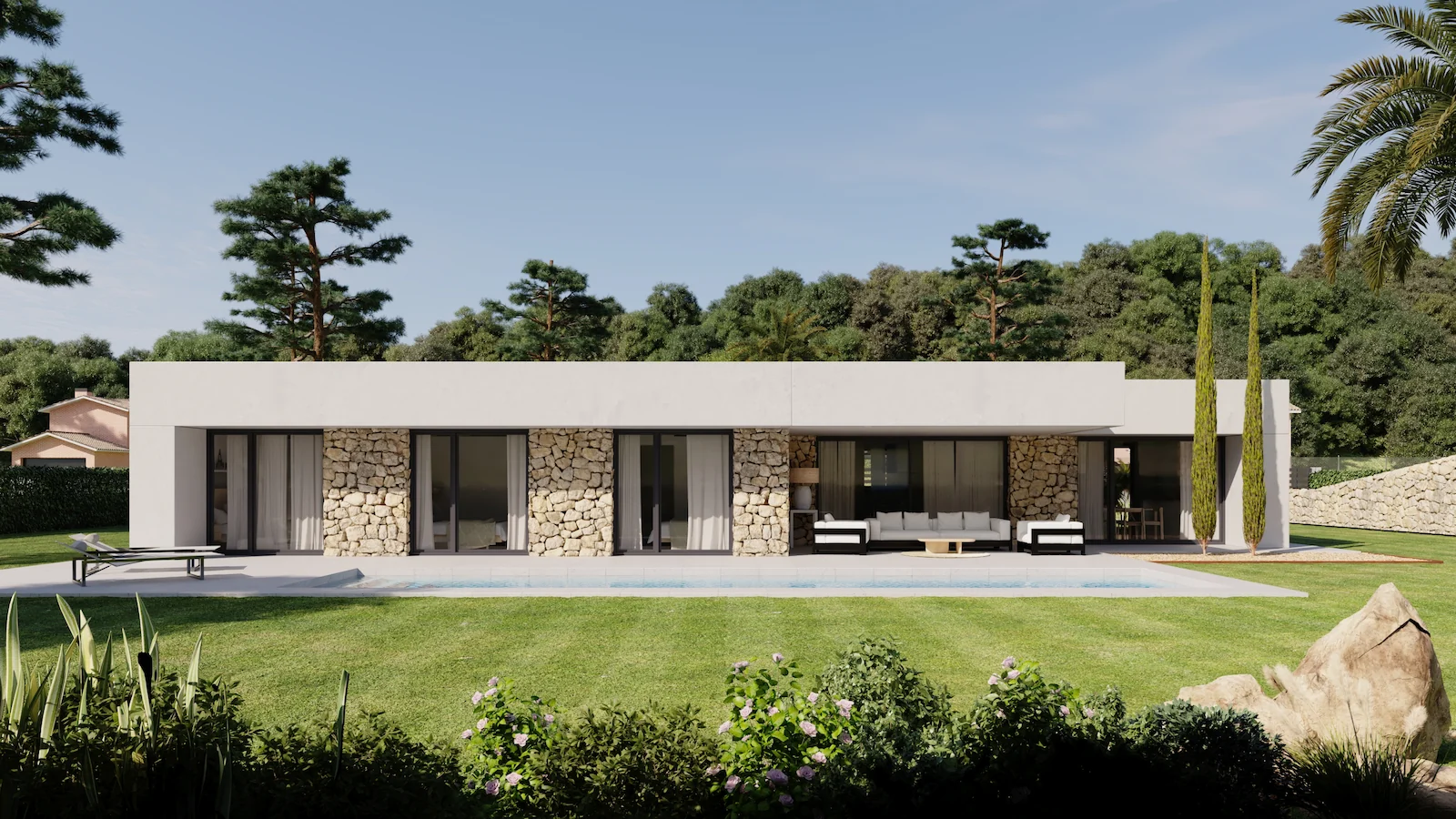 Casa prefabricada de hormigón modelo Cannes, una planta de The Concrete Home
