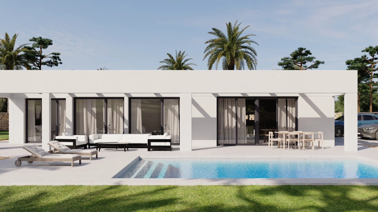 Fertighaus aus Beton, Modell Formentera, eingeschossig von The Concrete Home