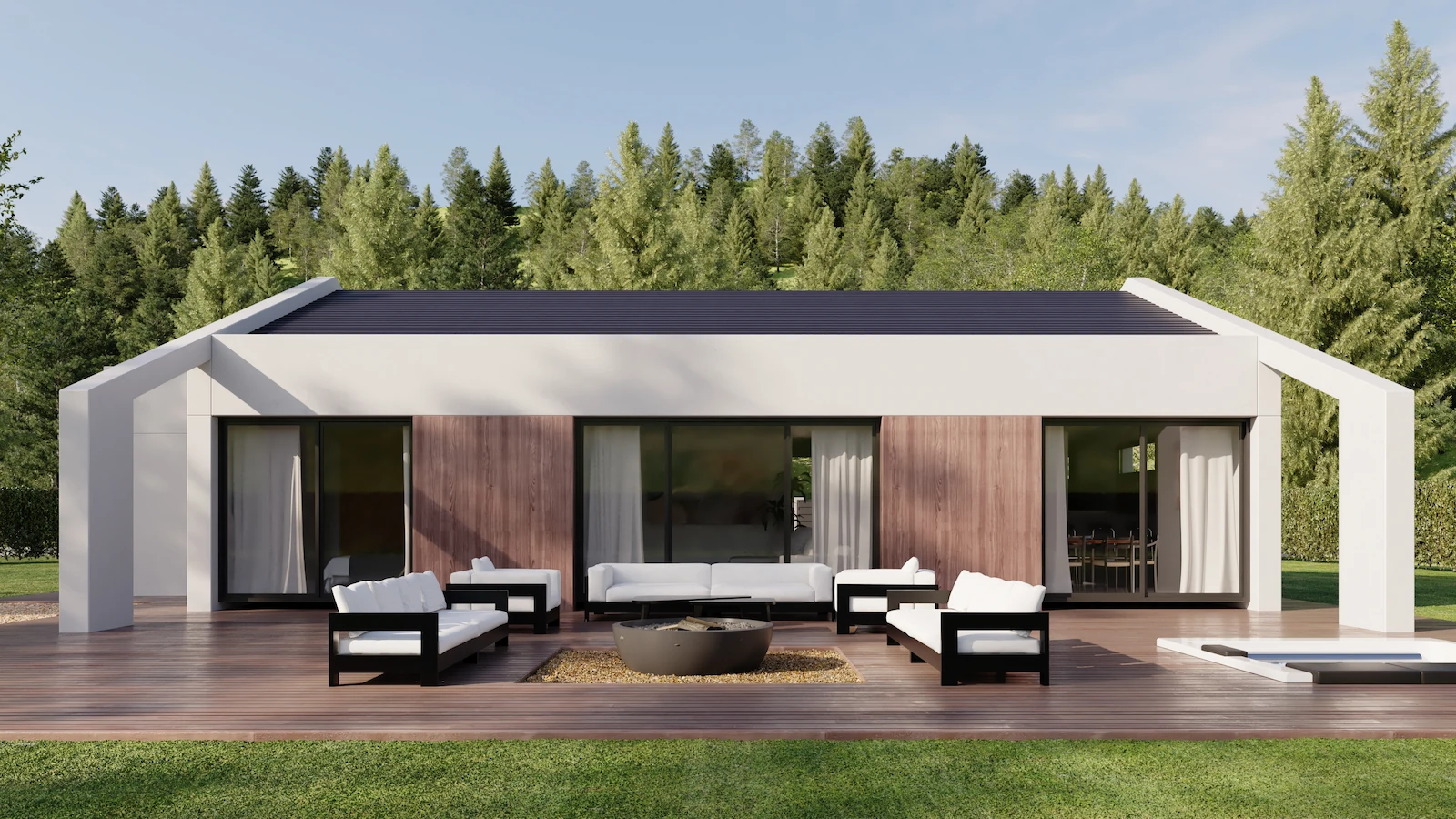 Fertighaus aus Beton, Modell Zermatt, mit Satteldach von The Concrete Home