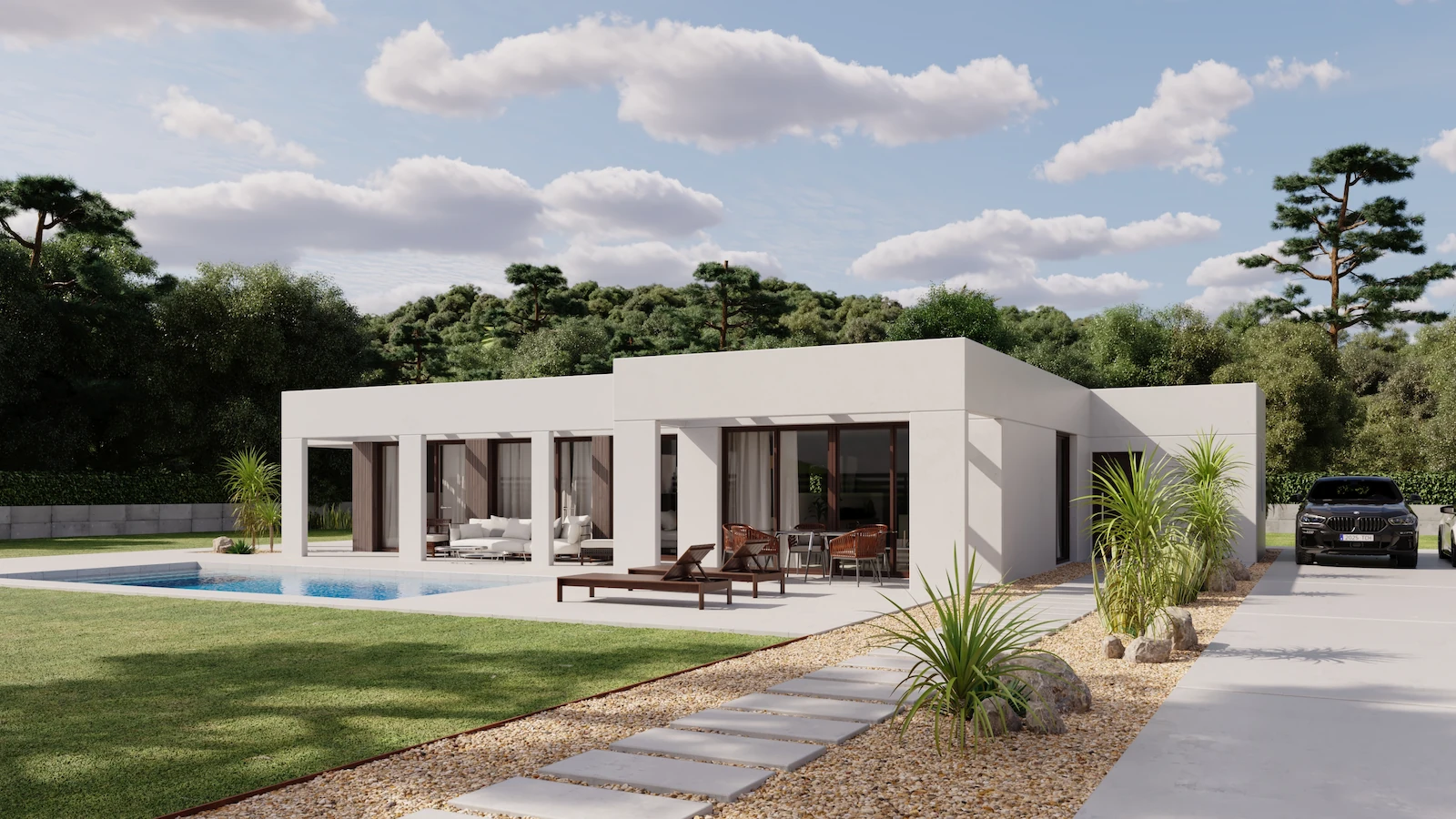 Casa prefabricada Casa prefabricada de hormigón Niza, 200 m² en una planta de The Concrete Home