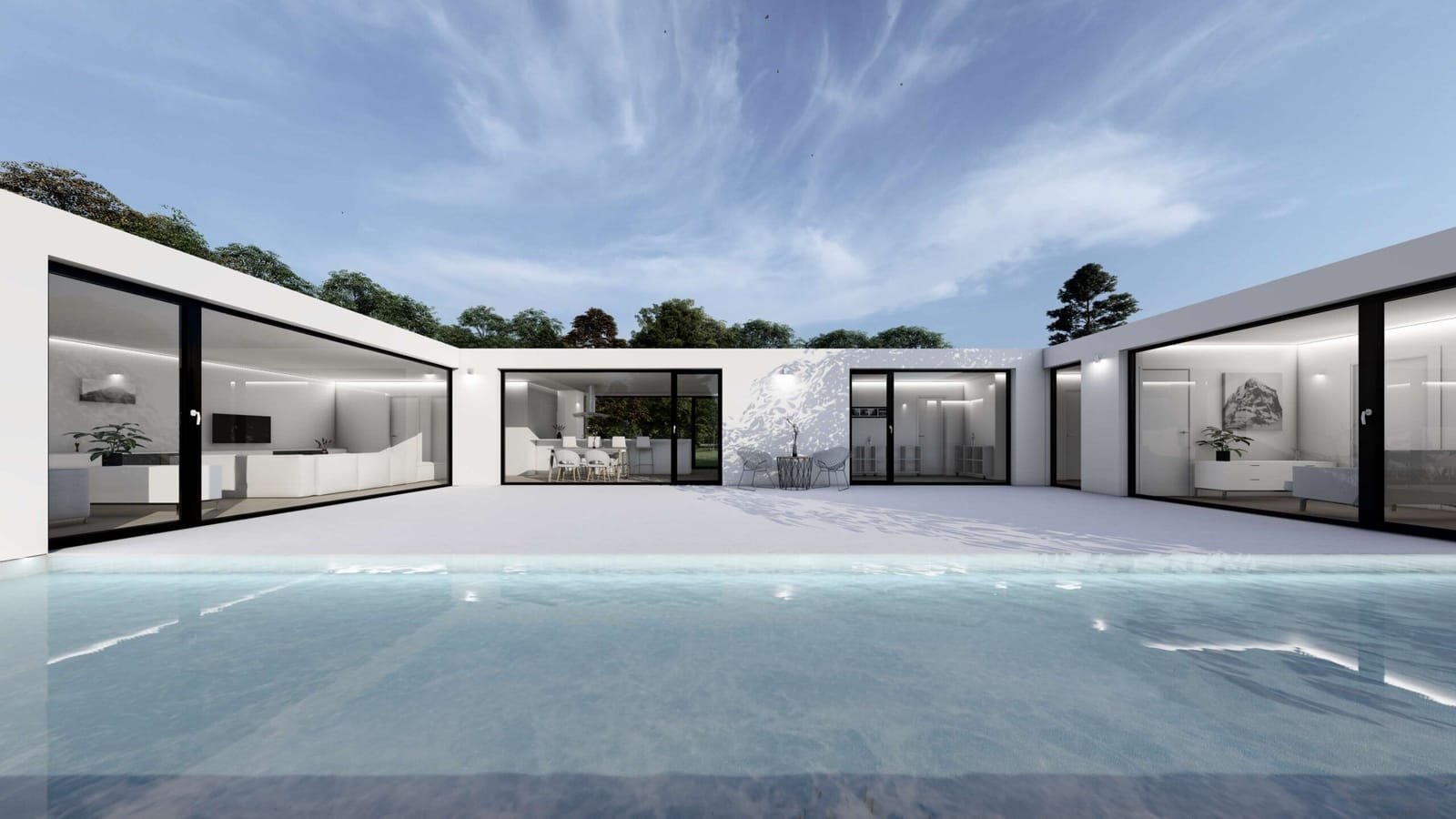 Casa contenedor Guadiana en U con patio y 4 dormitorios de The Corten Company