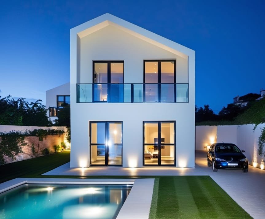 Casa prefabricada a dos aguas modelo Barcelona 120 de Viviendas VME