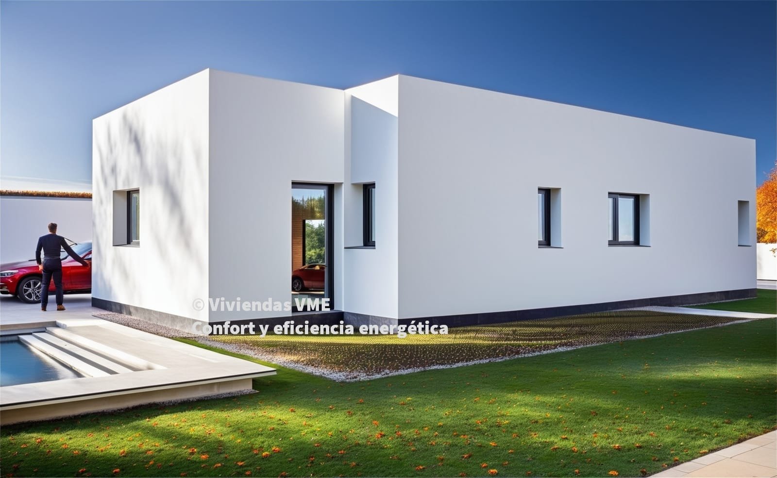 Casa prefabricada cúbica de una planta modelo Sevilla 105 de Viviendas VME